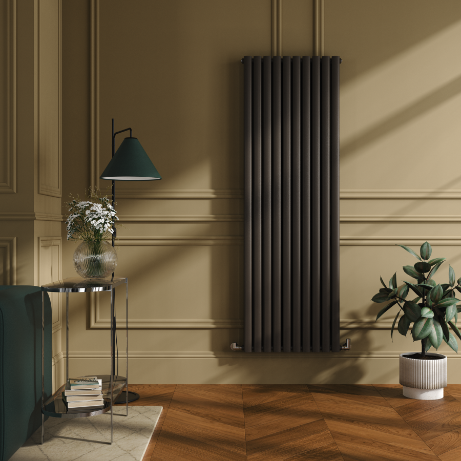 Sorrento Russet Vertical Oval Designer Radiator 1800x590mm Double Panel 6229 BTU