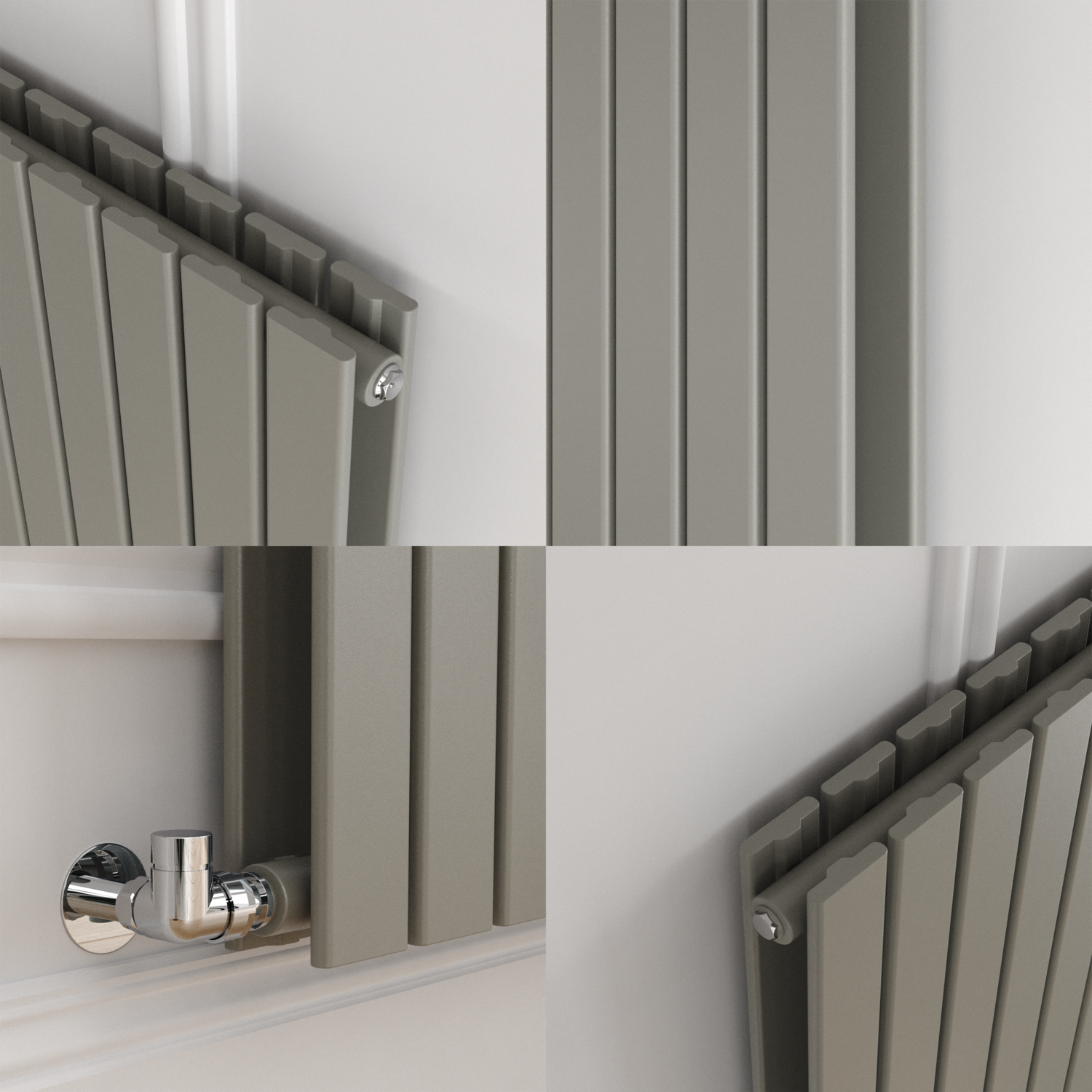 Stone Effect Radiators Riace Smoked Stone Vertical Flat Designer Radiator 1800x680mm Double ...