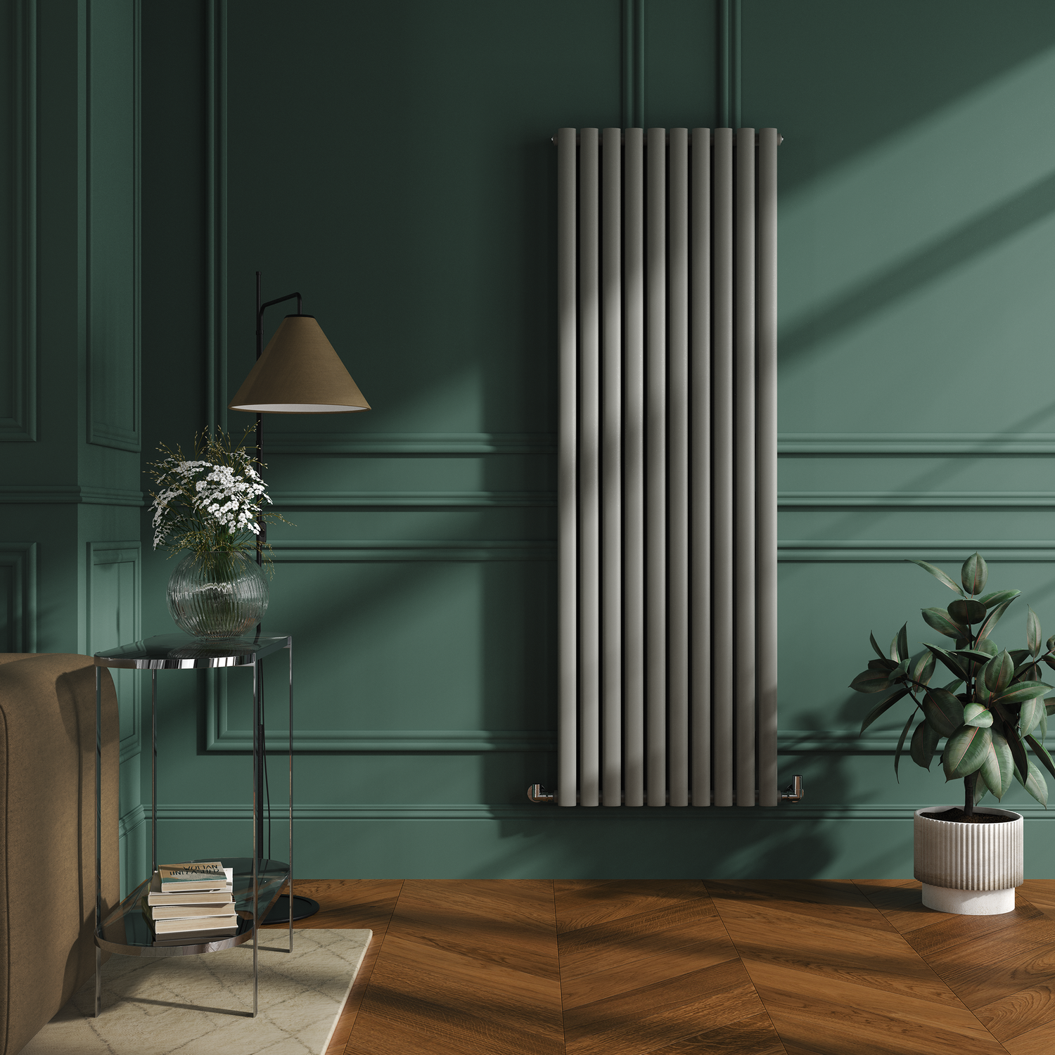Stone Effect Radiators Sorrento Smoked Stone Vertical Oval Designer Radiator 1800x590mm Double ...