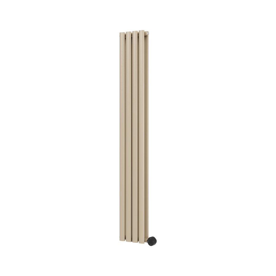 Beige grey Vertical Smart Electric Radiator with Wi-Fi Thermostat - 1.2KW - H1600xW236 - Bathroom Safe