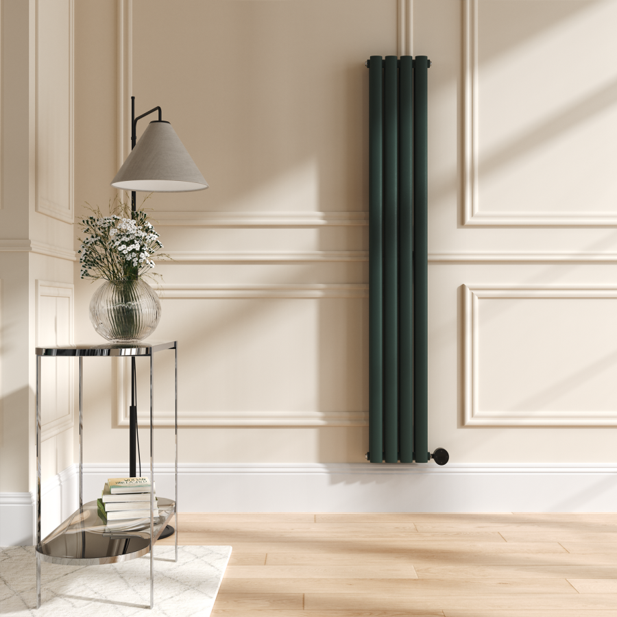 Evergreen Vertical Smart Electric Radiator with Wi-Fi Thermostat - 1.2KW - H1600xW236 - Bathroom Safe