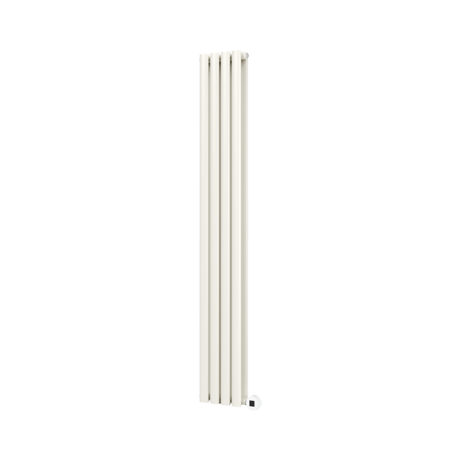 Linen Vertical Smart Electric Radiator with Wi-Fi Thermostat - 1.2KW - H1600xW236 - Bathroom Safe