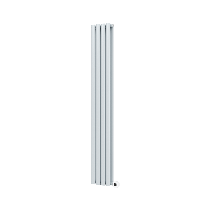 Salt & Pepper Vertical Smart Electric Radiator with Wi-Fi Thermostat - 1.2KW - H1600xW236 - Bathroom Safe