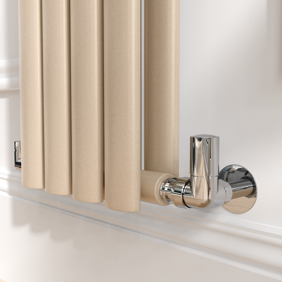 Sorrento Cleopatra Vertical Oval Designer Radiator 1600x236mm Double Panel 2234 BTU