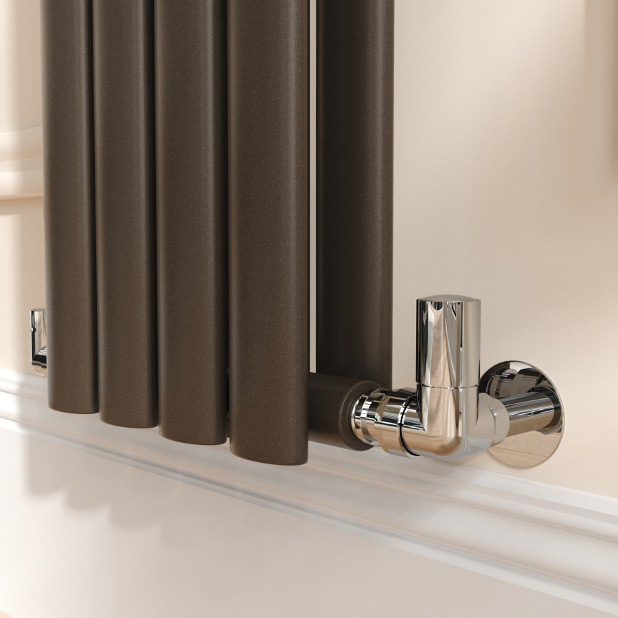 Sorrento Russet Vertical Oval Designer Radiator 1600x236mm Double Panel 2234 BTU