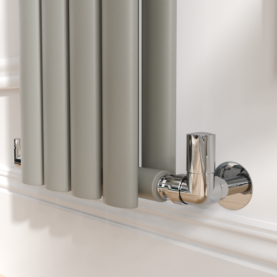 Sorrento Smoked Stone Vertical Oval Designer Radiator 1600x236mm Double Panel 2234 BTU