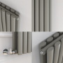 Sorrento Smoked Stone Vertical Oval Designer Radiator 1600x236mm Double Panel 2234 BTU