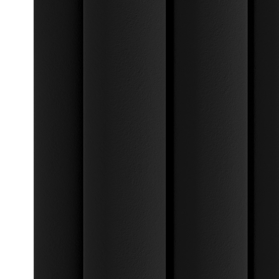 Sorrento Midnight Black Vertical Oval Designer Radiator 1800x236mm Double Panel 2491 BTU