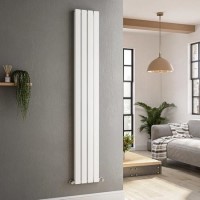 Riace White Vertical Flat Designer Radiator 1800x272mm Double Panel 2778 BTU Riace White Vertical Flat Designer Radiator 1800x272mm Double Panel 2778 BTU
