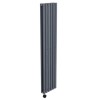 Anthracite Electric Vertical Designer Radiator 1.2kW with Wifi Thermostat - Double Panel H1600xW354mm - IPX4 Bathroom Safe