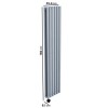 Light Grey Electric Vertical Designer Radiator 1.2kW with Wifi Thermostat - Double Panel H1600xW354mm - IPX4 Bathroom Safe