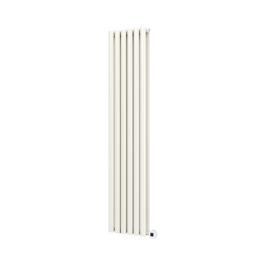 Linen Vertical Smart Electric Radiator with Wi-Fi Thermostat - 1.2KW - H1600xW354 - Bathroom Safe