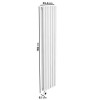 White Electric Vertical Designer Radiator 1.2kW with Wifi Thermostat - Double Panel H1600xW354mm - IPX4 Bathroom Safe