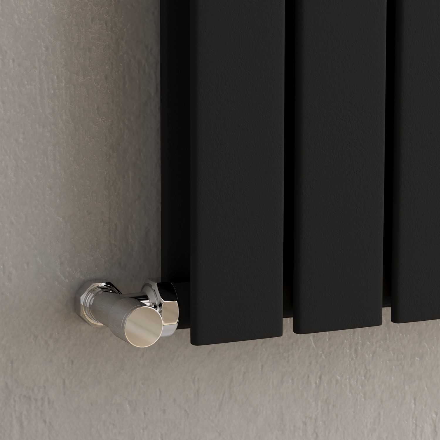 Raize Radiator Riace Midnight Black Vertical Flat Designer Radiator 1600x408mm Double ...
