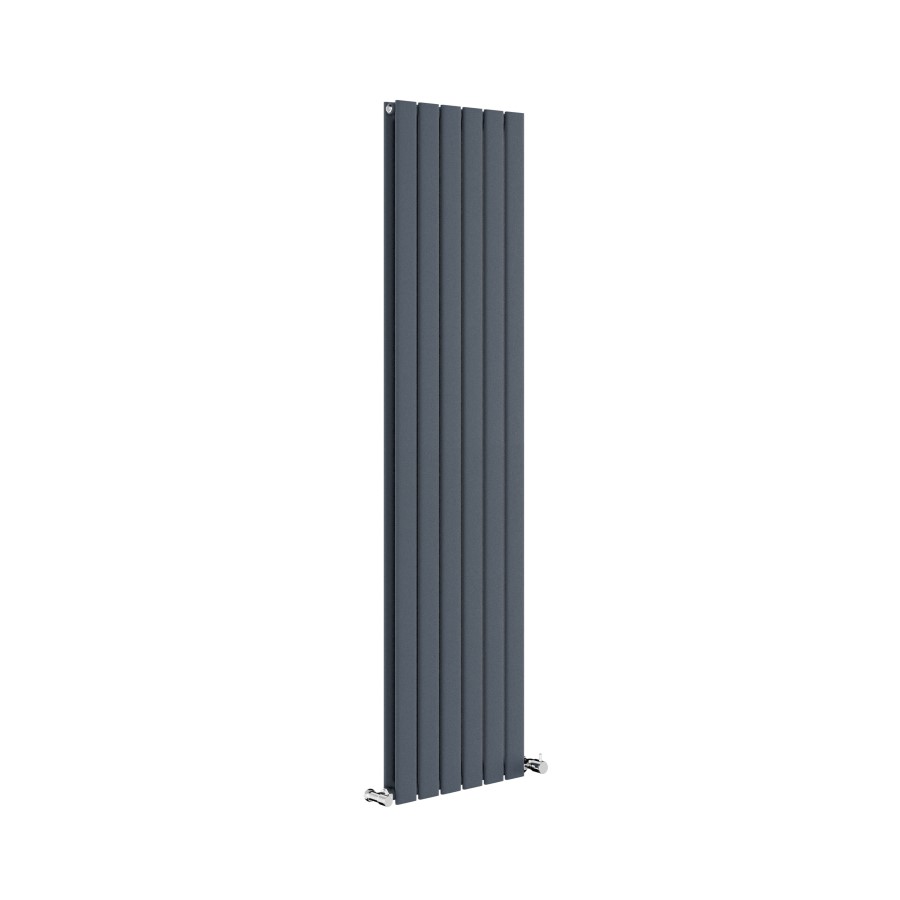 Riace Anthracite Vertical Flat Designer Radiator 1600x408mm Double Panel 3687 BTU