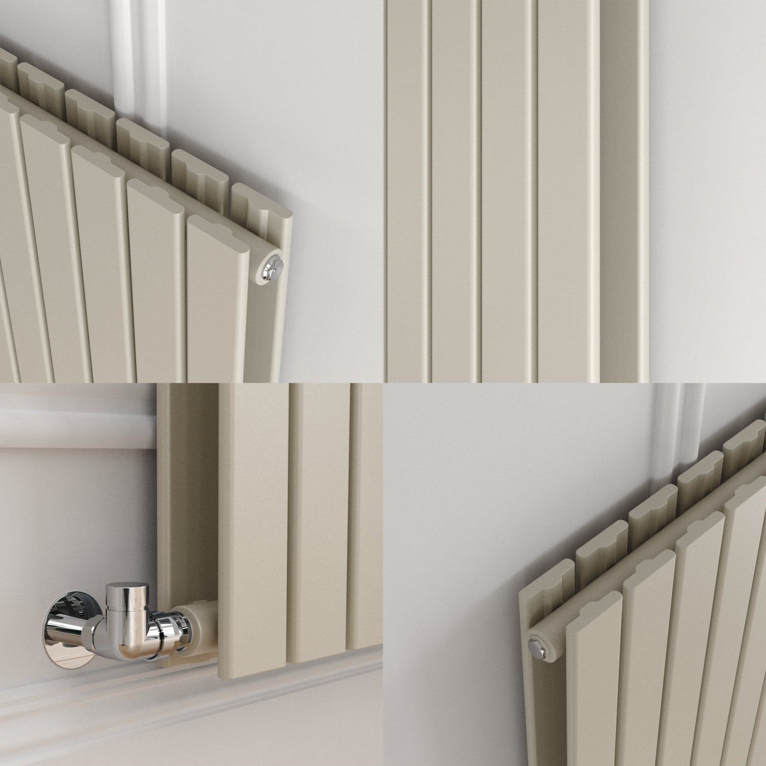 Riace Linen Vertical Flat Designer Radiator 1600x408mm Double Panel ...