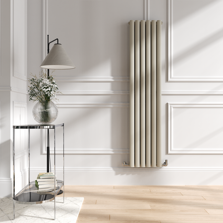 Voden Radiator Sorrento Linen Vertical Oval Designer Radiator 1600x354mm Double Panel ...