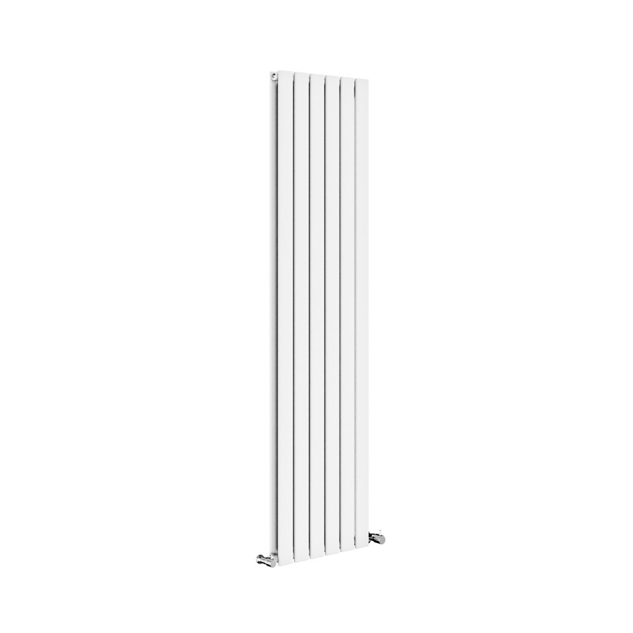 Riace White Vertical Flat Designer Radiator 1600x408mm Double Panel 3687 BTU