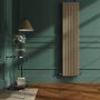 Riace Beige grey Vertical Flat Designer Radiator 1800x408mm Double Panel 4168 BTU