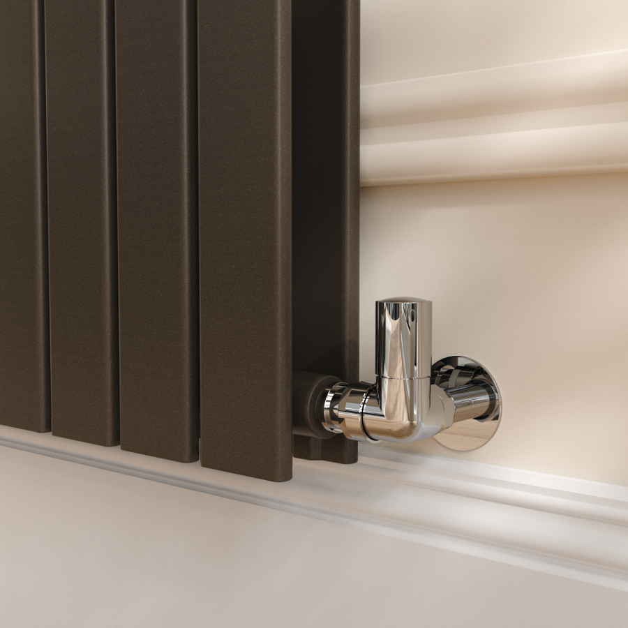 Riace Russet Vertical Flat Designer Radiator 1800x408mm Double Panel 4168 BTU