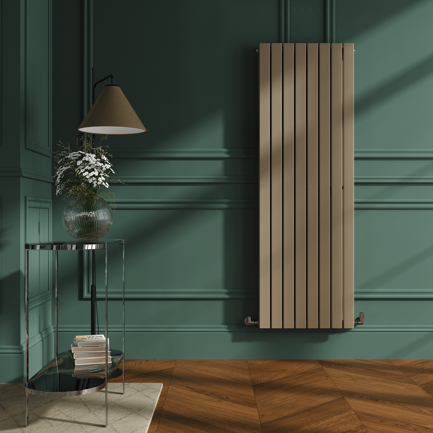 Greige Radiator Riace Beige grey Vertical Flat Designer Radiator 1600x544mm Double ...