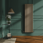 Sorrento Beige grey Vertical Oval Designer Radiator 1600x472mm Double Panel 4468 BTU