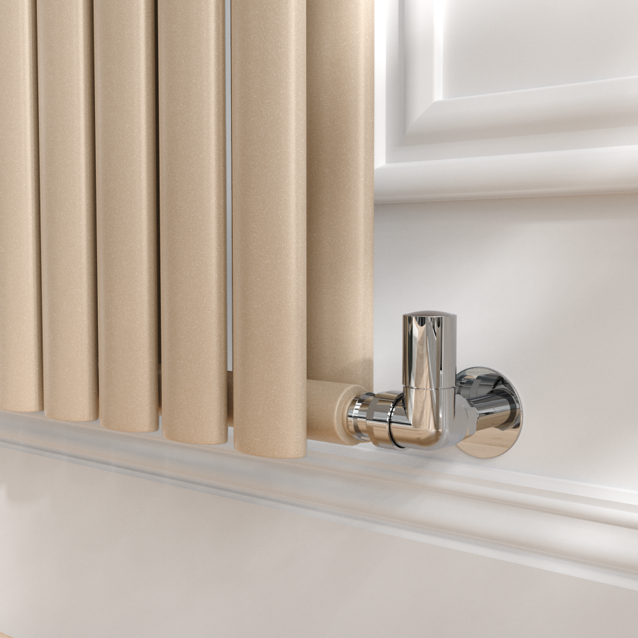 Sorrento Beige grey Vertical Oval Designer Radiator 1600x472mm Double Panel 4468 BTU