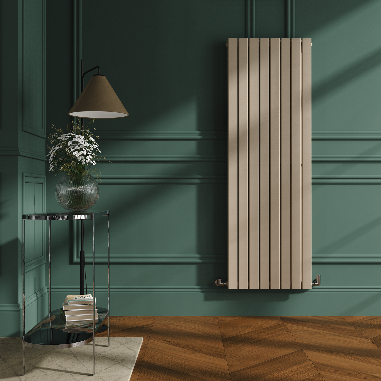 Riace Cleopatra Vertical Flat Designer Radiator 1600X544mm Double Panel 4916 Btu