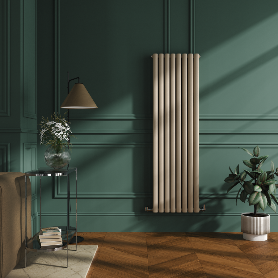 Sorrento Cleopatra Vertical Oval Designer Radiator 1600x472mm Double ...