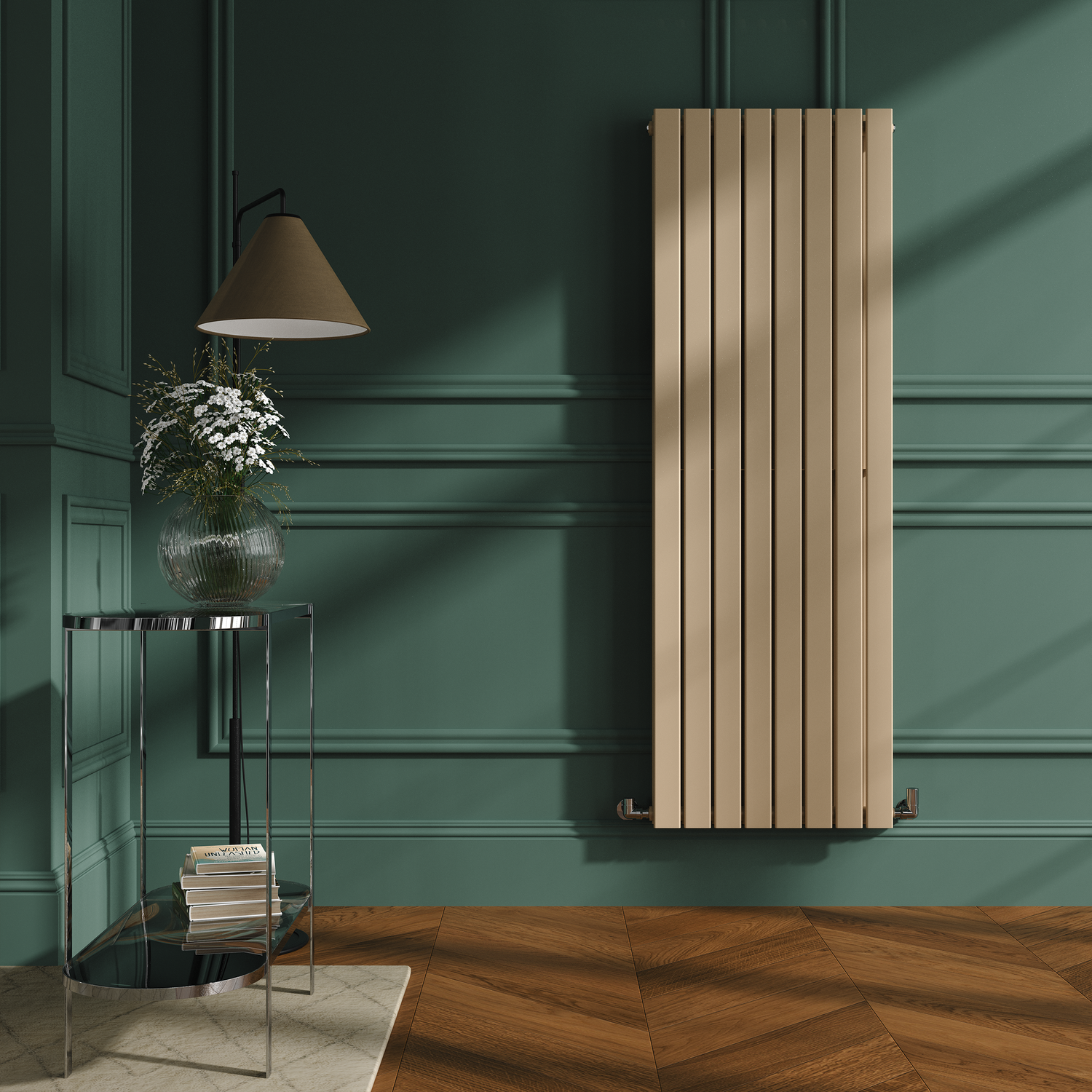 Riace Elk Brown Vertical Flat Designer Radiator 1600X544mm Double Panel 4916 Btu