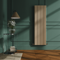 Sorrento Elk brown Vertical Oval Designer Radiator 1600x472mm Double Panel 4468 BTU
