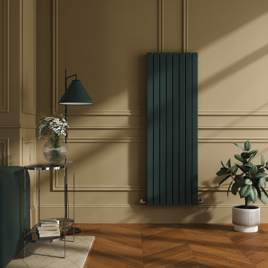 Riace Evergreen Vertical Flat Designer Radiator 1600x544mm Double Panel 4916 BTU
