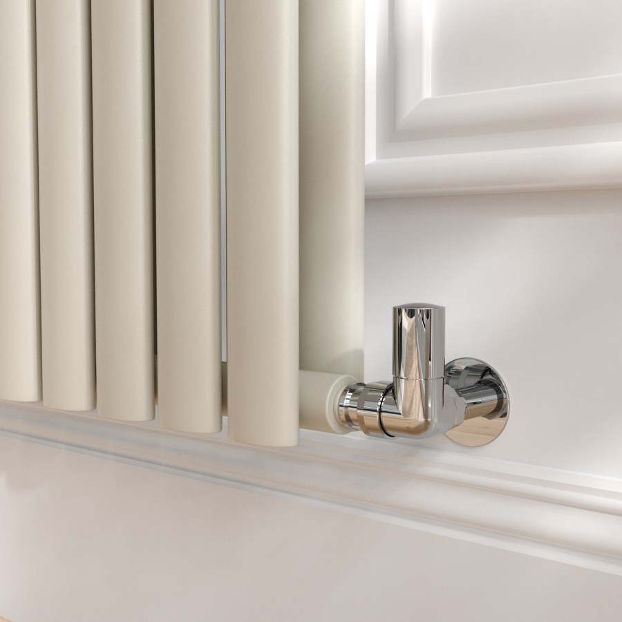 Sorrento Linen Vertical Oval Designer Radiator 1600x472mm Double Panel 4468 BTU