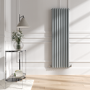 Sorrento Salt & Pepper Vertical Oval Designer Radiator 1600x472mm Double Panel 4468 BTU
