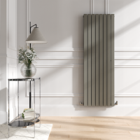 Riace Smoked Stone Vertical Flat Designer Radiator 1600x544mm Double Panel 4916 BTU