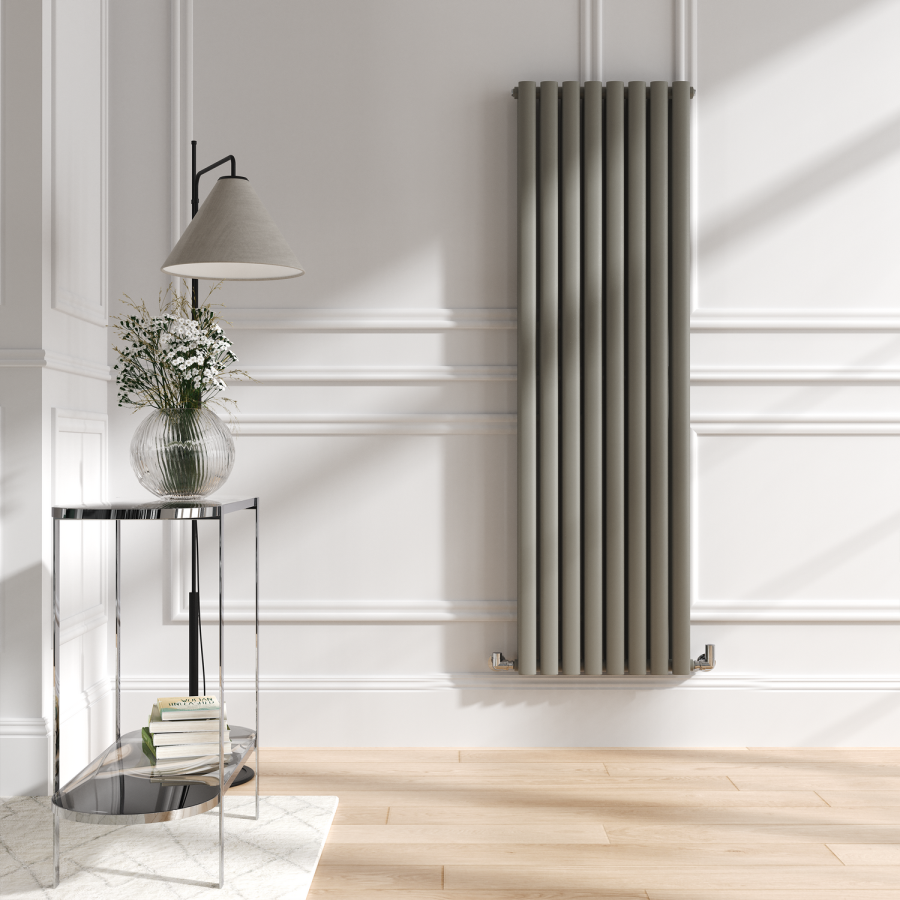 Sorrento Smoked Stone Vertical Oval Designer Radiator 1600x472mm Sorrento Smoked Stone Vertical Oval Designer Radiator 1600x472mm