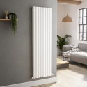VD8-1600-WCO Sorrento White Vertical Oval Designer Radiator 1600x472mm Double Panel 4468 BTU