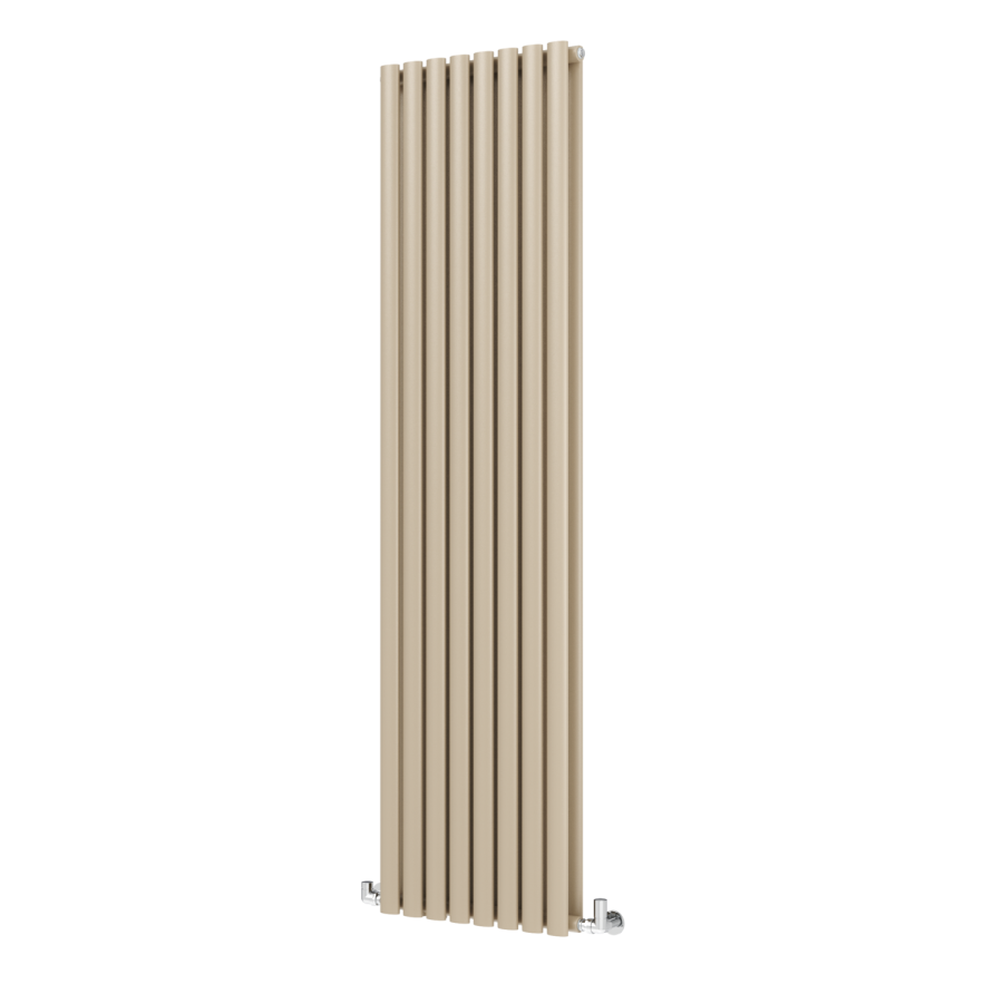 Sorrento Beige grey Vertical Oval Designer Radiator 1800x472mm Double Panel 4983 BTU