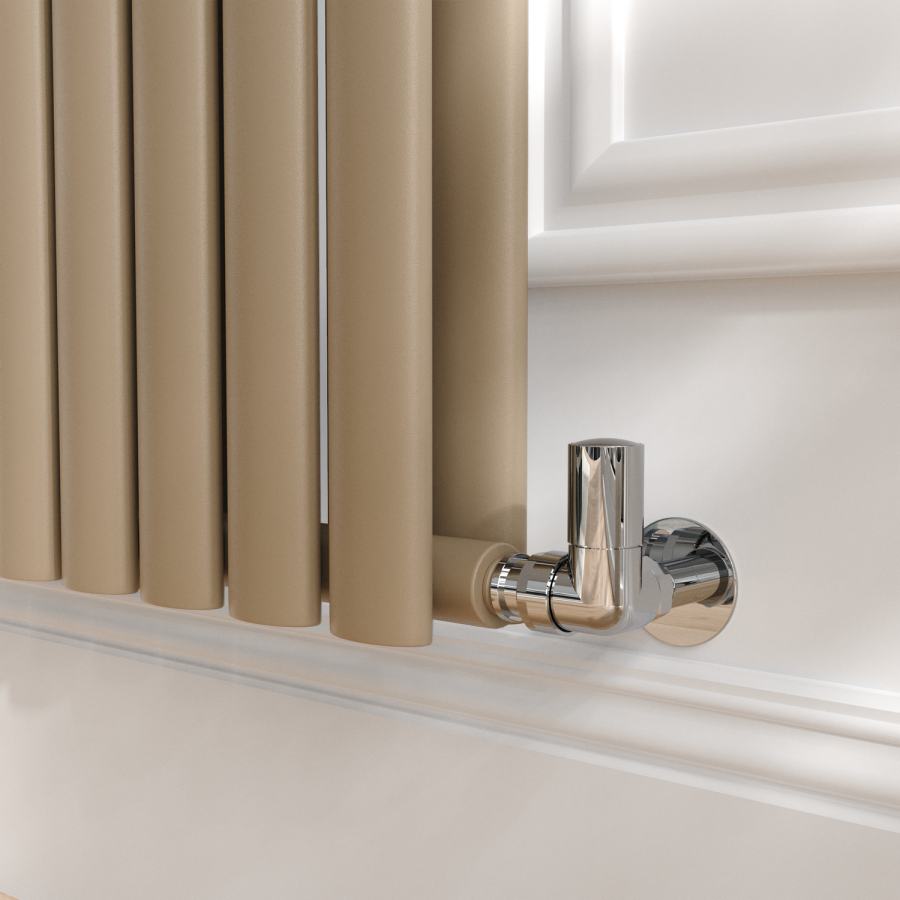 Sorrento Beige grey Vertical Oval Designer Radiator 1800x472mm Double Panel 4983 BTU