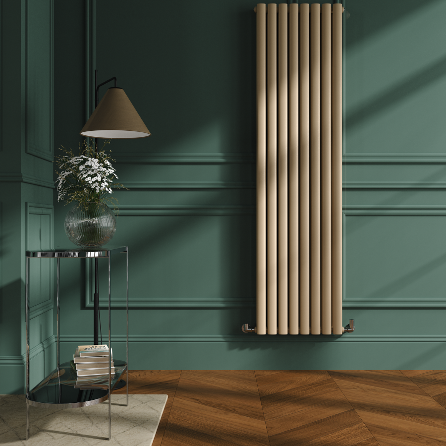 Sorrento Elk brown Vertical Oval Designer Radiator 1800x472mm Double Panel 4983 BTU
