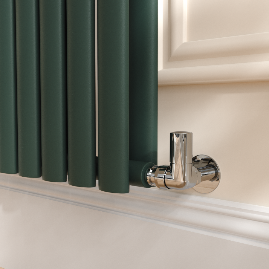 Sorrento Evergreen Vertical Oval Designer Radiator 1800x472mm Double Panel 4983 BTU
