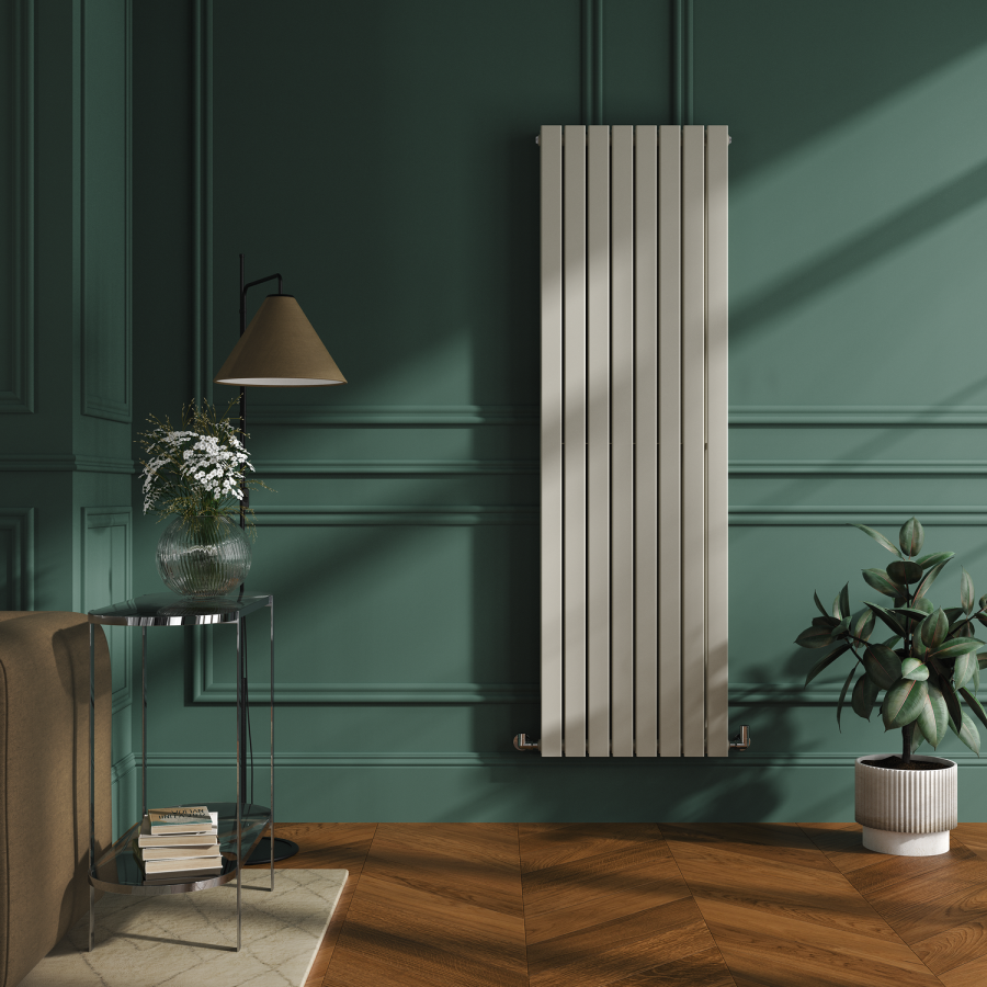 Riace Linen Vertical Flat Designer Radiator 1800x544mm Double Panel ...