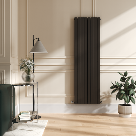 Fluted Radiator Riace Russet Vertical Flat Designer Radiator 1800x544mm Double Panel ...