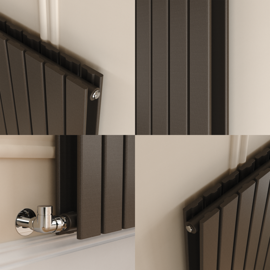 Riace Russet Vertical Flat Designer Radiator 1800x544mm Double Panel 5557 BTU