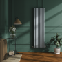 Sorrento Salt & Pepper Vertical Oval Designer Radiator 1800x472mm Double Panel 4983 BTU