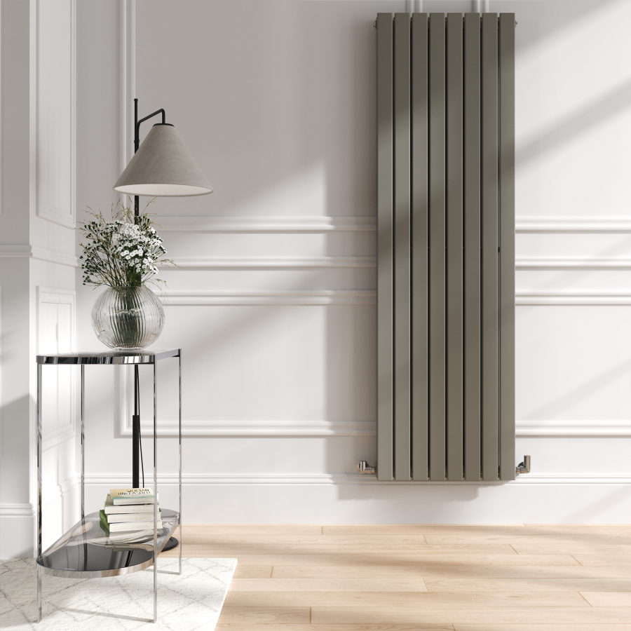 Riace Smoked Stone Vertical Flat Designer Radiator 1800x544mm Double Panel 5557 BTU