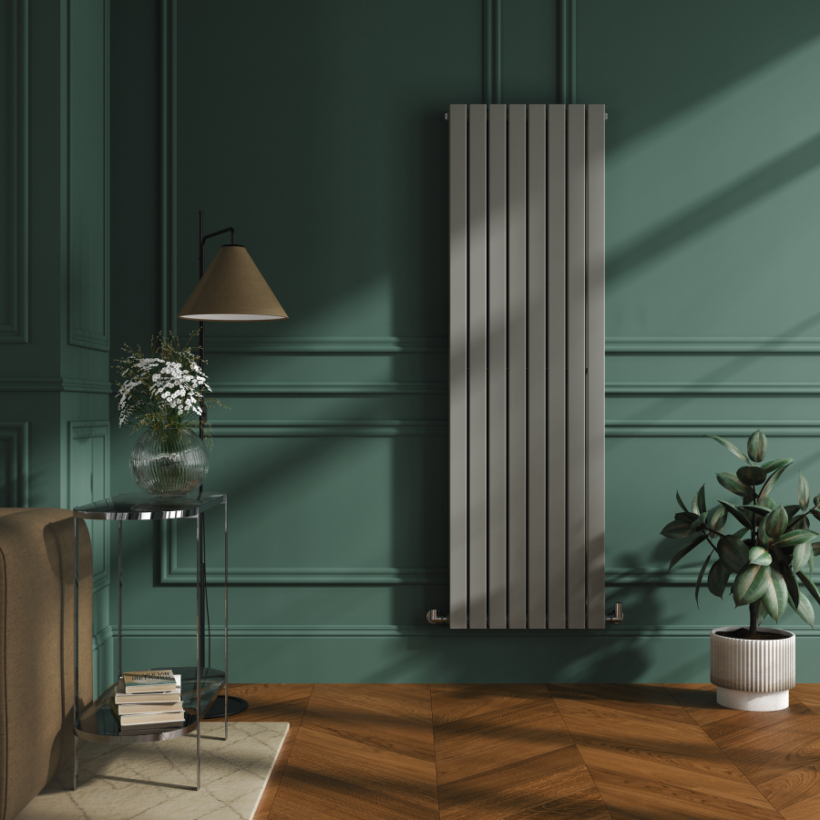 Stone Radiator Slabs Riace Smoked Stone Vertical Flat Designer Radiator 1800x544mm Double ...