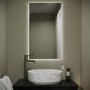 Rectangular Backlit Heated Bathroom Mirror with Lights 700 x 400mm - Vela