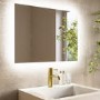 Rectangular Backlit Heated Bathroom Mirror with Lights & Bluetooth Speaker 700 x 500mm - Vela