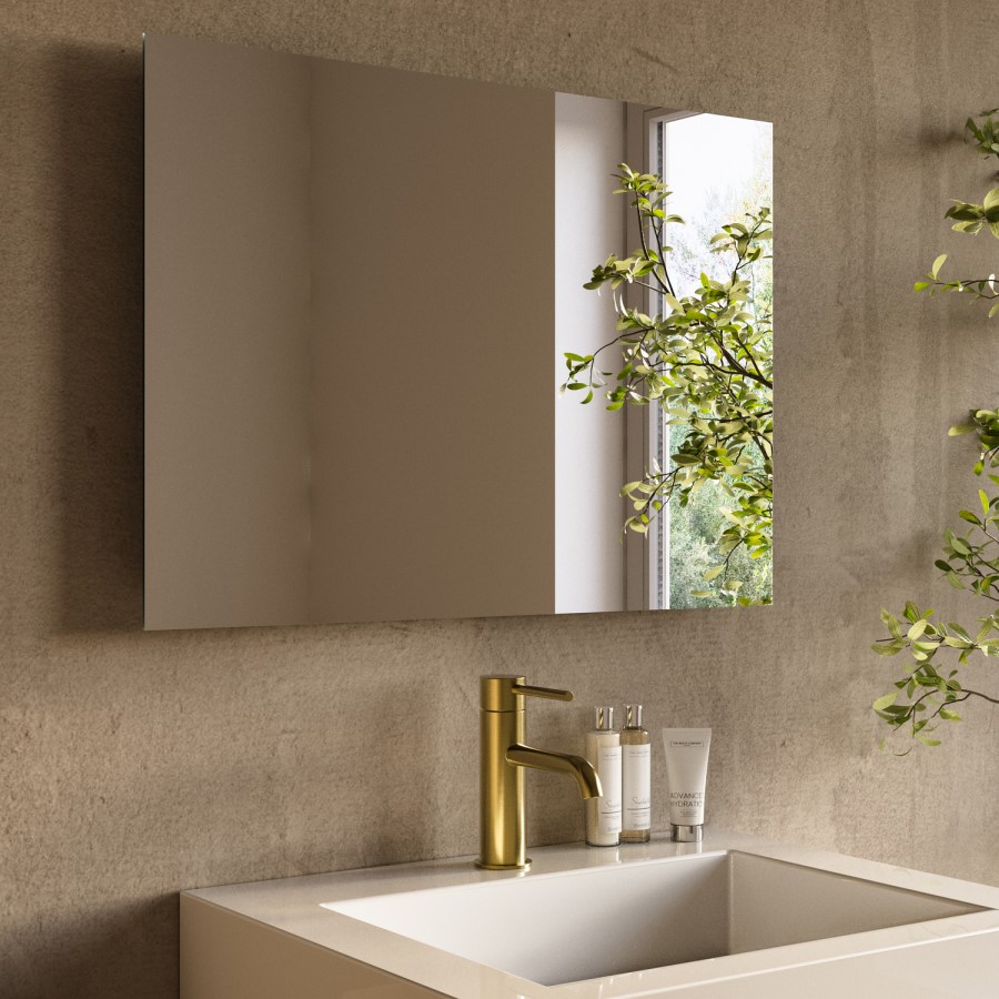Rectangular Backlit Heated Bathroom Mirror with Lights & Bluetooth Speaker 700 x 500mm - Vela